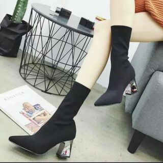 Boot Zara gót bạc hot hit