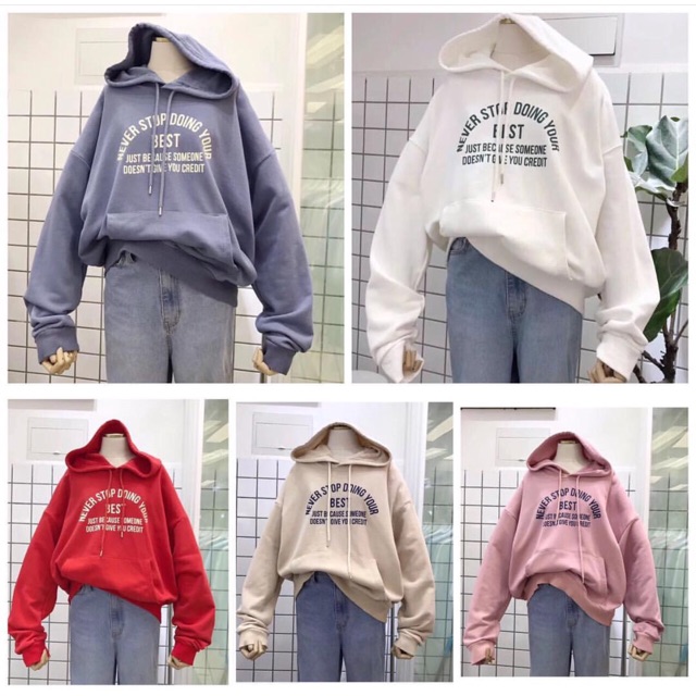 Hoodie nỉ chữ