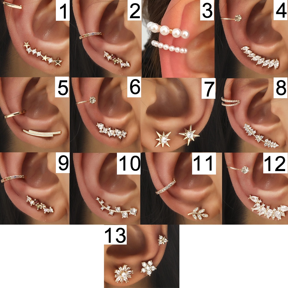 Khuyên kẹp vành tai không xỏ lỗ bằng hợp kim thời trang MIHAN1 cho nữ