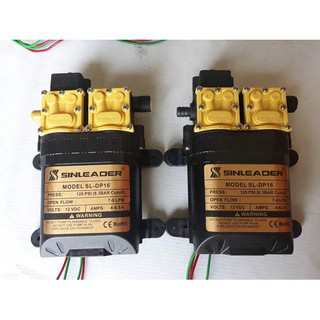 Máy Bơm áp mini 12V Bơm Đôi tặng đầu ra 8ly