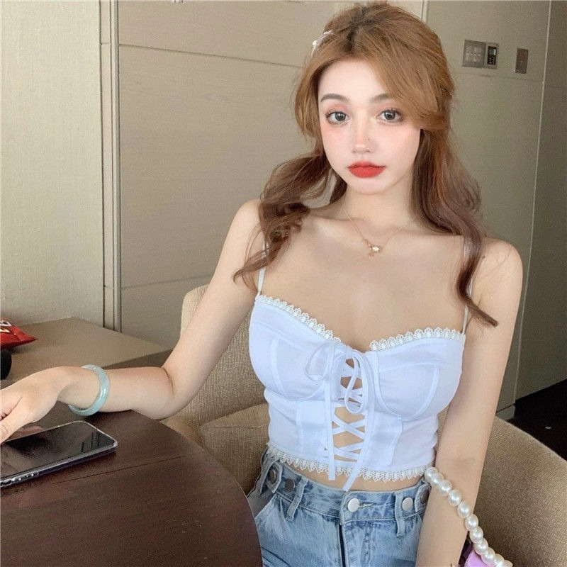 Áo Hai Dây Phối Ren Thiết Kế Quyến Rũ Thời Trang