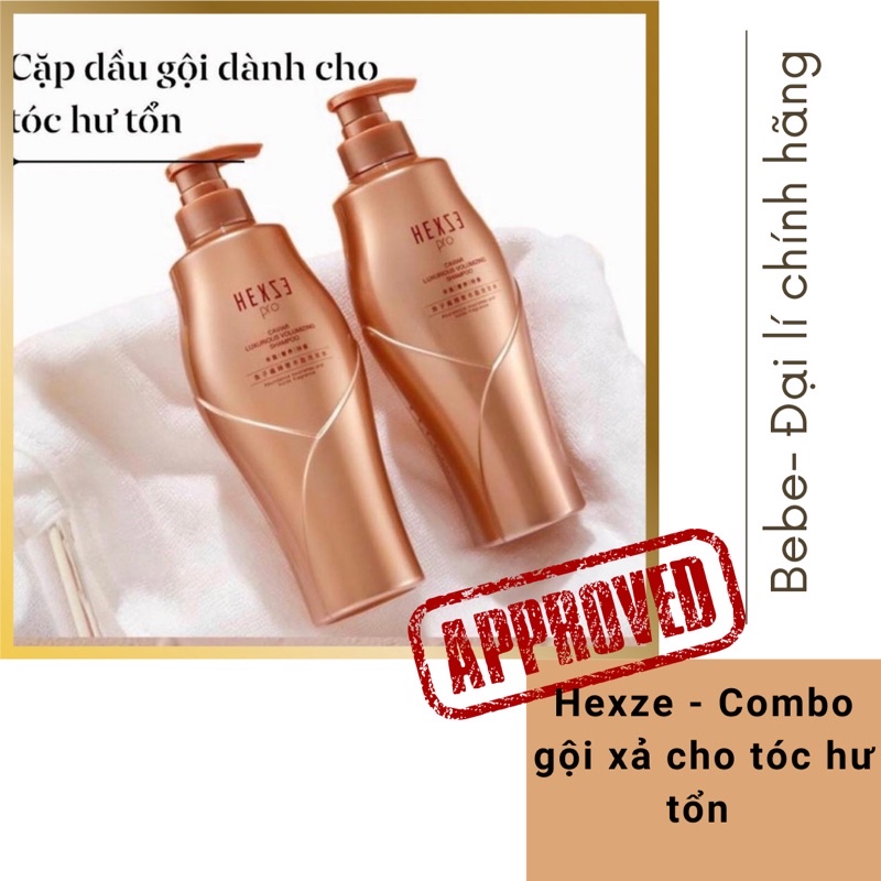 Cặp dầu gội xả Hexze dành cho tóc hư tổn với tinh chất từ trứng cá tầm