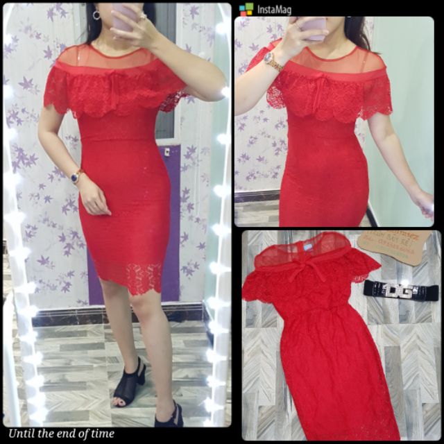 Đầm body ren phối lưới