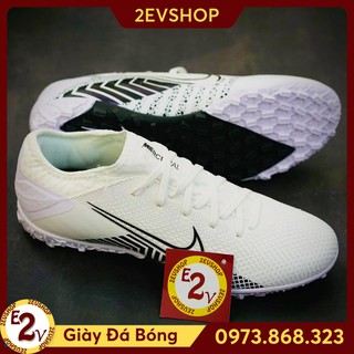 Giày đá bóng thể thao nam 𝐌𝐞𝐫𝐜𝐮𝐫𝐢𝐚𝐥 𝐕𝐚𝐩𝐨𝐫 Trắng Đen, giày đá banh cỏ nhân tạo cao cấp - 2EVSHOP