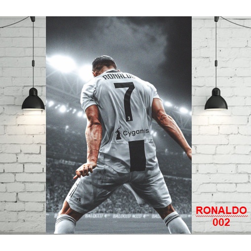 Decal poster cầu thủ Ronaldo - Messi - Neymar- Salah, clb bóng đá Mu - Barca - Chelsea -Real - Arsenal - Liverpool