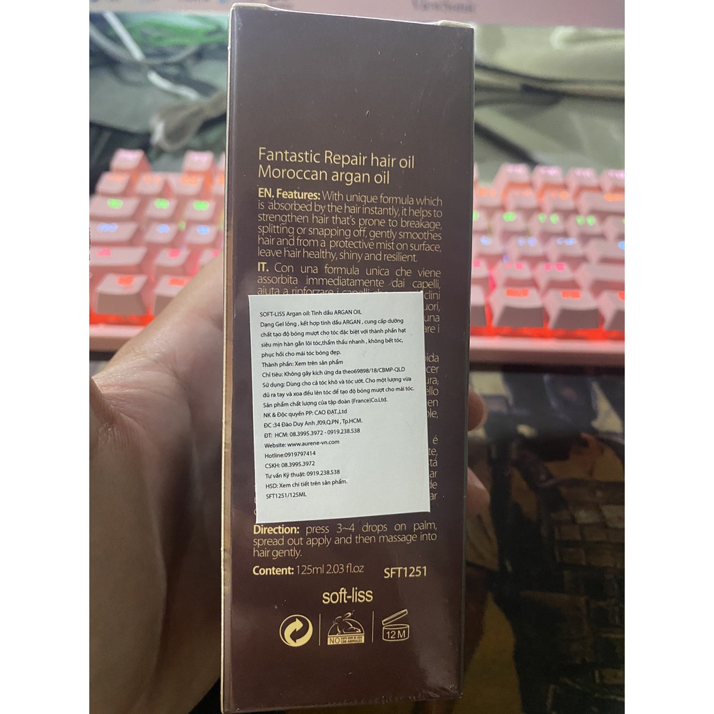 Tinh dầu dưỡng tóc Aurane 125ml hỗ trợ tái tạo cho mái tóc bóng mượt | BigBuy360 - bigbuy360.vn