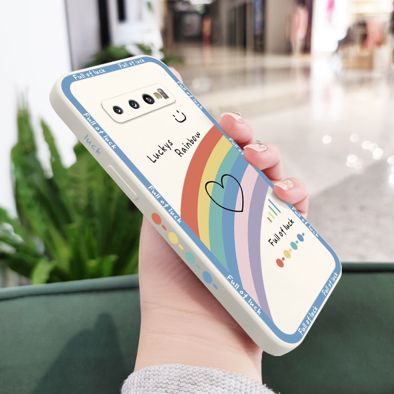 Ốp Điện Thoại Mềm Họa Tiết Cầu Vồng Sáng Tạo Cho Samsung Galaxy S10 S10E Plus S9 Plus