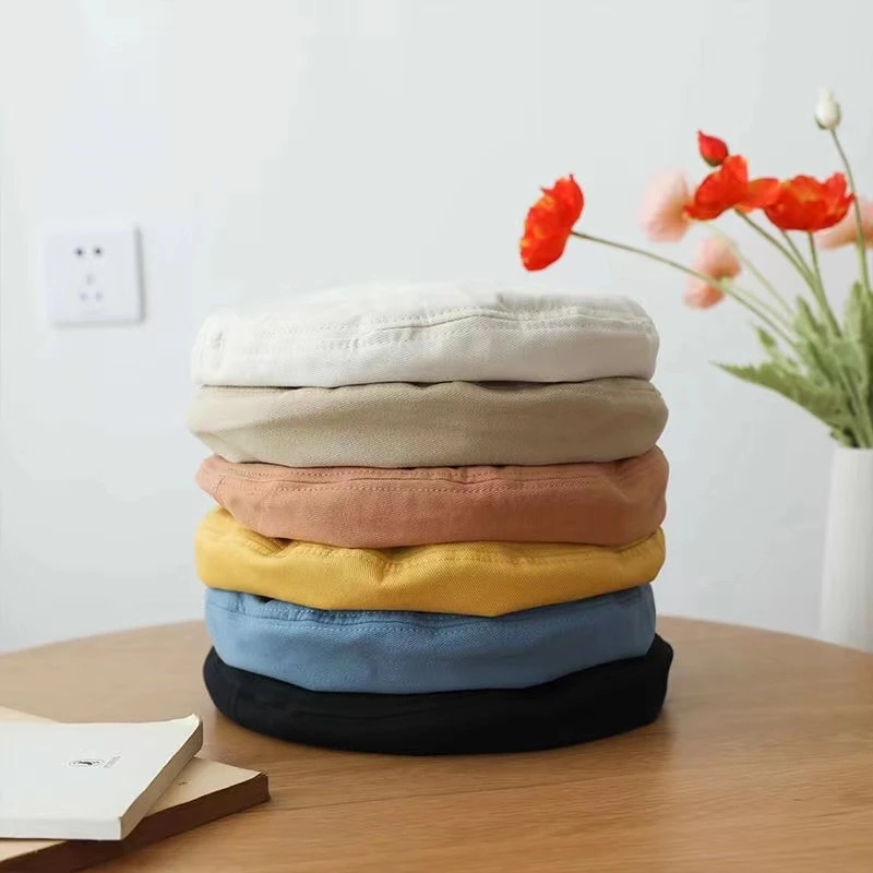 Nón Beret Vải Cotton Thoáng Khí Phong Cách Họa Sĩ Cổ Điển