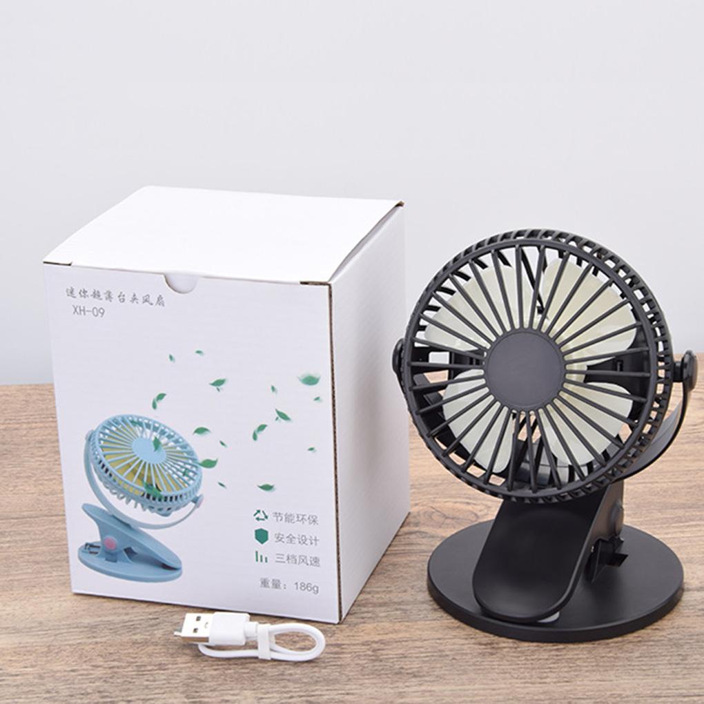 Quạt Điện Để Bàn Mini Tiếng Ồn Thấp Xoay 360 Độ Cắm Sạc USB