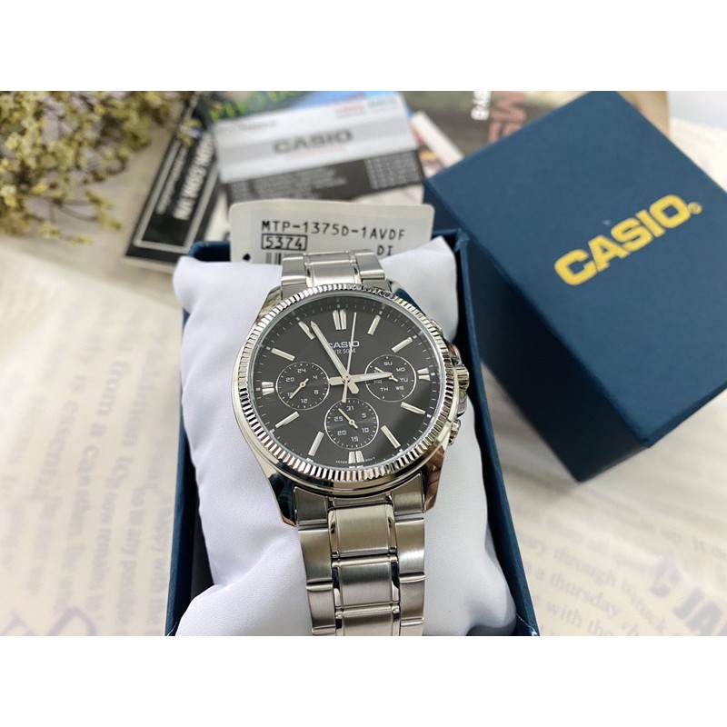 Đồng hồ nam dây kim loại Casio chính hãng Anh Khuê MTP-1375D-1AVDF