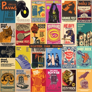 24 Tấm Decal Poster Retro chống nước dán tường trang trí dán quán trà sữa, cà phê, quán ăn, tủ, decor phòng. PT09