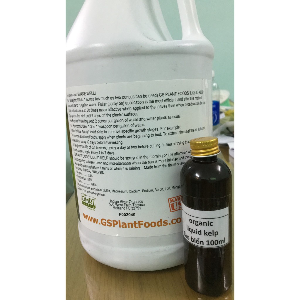 Phân Organic Liquid Kelp tảo biển nhập khẩu từ Mỹ chia lọ 100ml