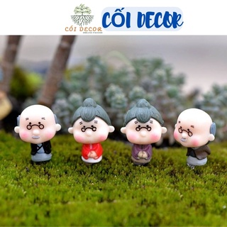 Tiểu cảnh Terrarium ❤️  Cặp đôi ông bà đứng mini tiểu cảnh trang trí sen đá, sân vườn, bể cá, bể terrarium