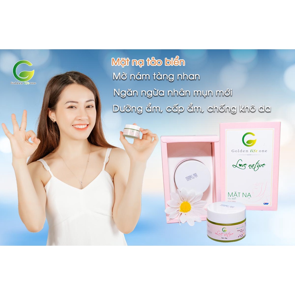 [HÀNG CAO CẤP - CHÍNH HÃNG] MẶT NẠ TẢO BIỂN LOVE NATURE TỪ GOLDEN LIFE ONE: HỘP 1 LỌ 30G