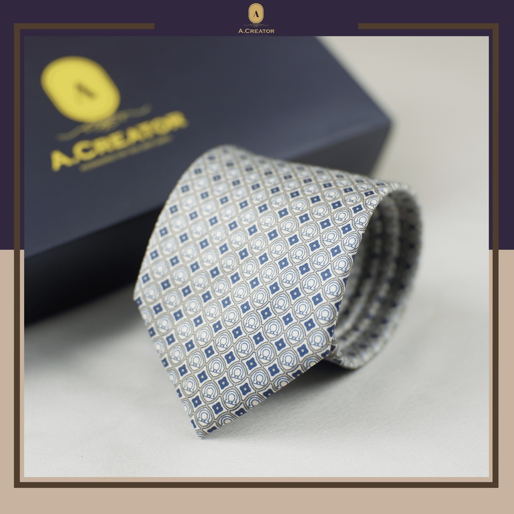 Cà Vạt Geometric Bằng Lụa Phiên Bản 7cm Các Loại