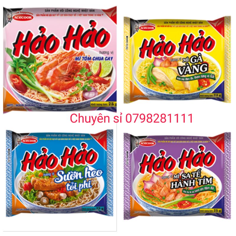 Combo 10 gói Mì Tôm Hảo Hảo Tôm chua cay/sườn heo/ hành tím/gà vàng trộn vị siêu ngon