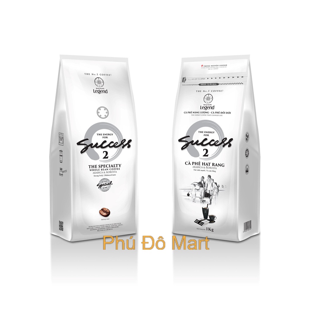 Cà Phê Hạt Mộc Pha Máy Trung Nguyên Legend Success 2 -  túi 1kg