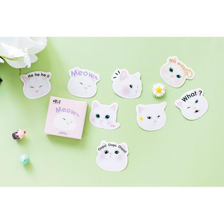 Bộ 46 Sticker Hàn Quốc hình Mèo Con dán trang trí E16