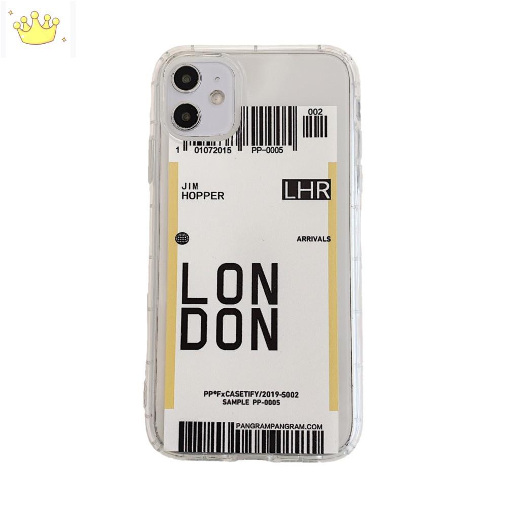 Ốp Điện Thoại Tpu Mềm Hình Vé Máy Bay Paris Seoul London Cho Iphone 11 Pro Xs X Max Xr 8 7 6 6s Plus Se 2020