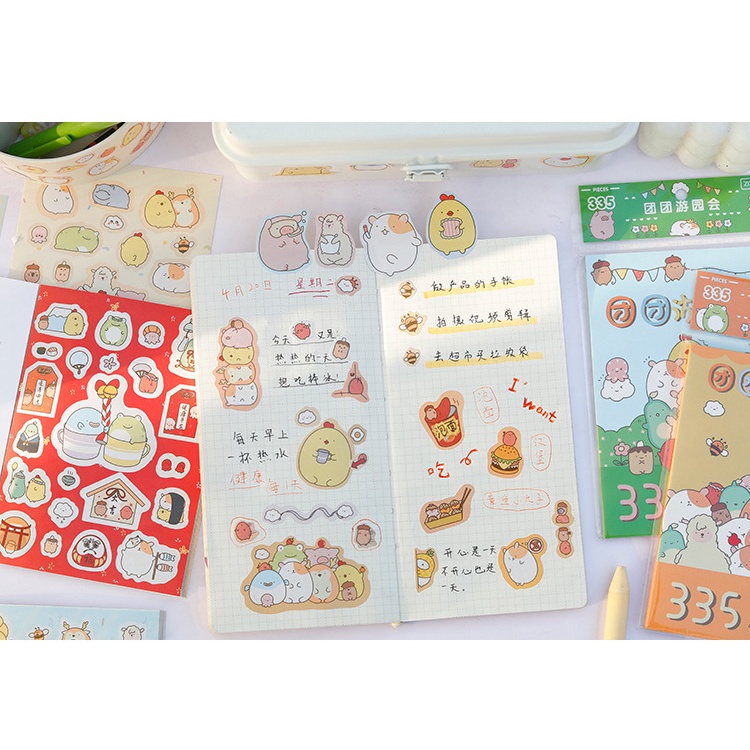 Set 335 Sticker Nhật Bản dạng quyển sổ hình Molang dễ thương - MiuSua