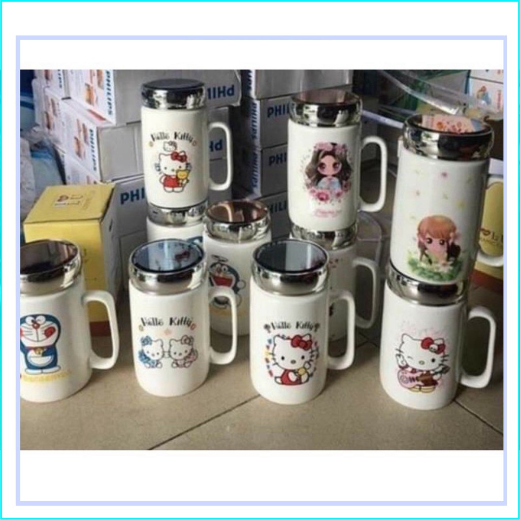 Cốc giữ nhiệt bằng sứ cao cấp kèm gương soi