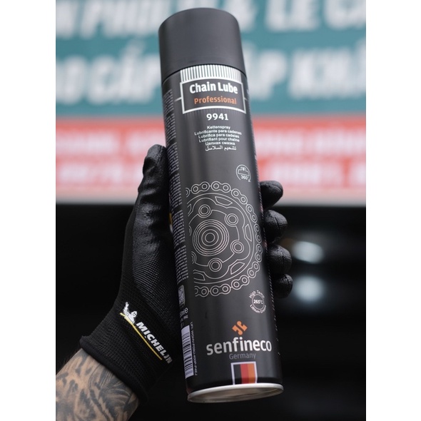 Xịt dưỡng sên Senfineco Chain Lube Professional mỡ bò xanh 9941 650ml
