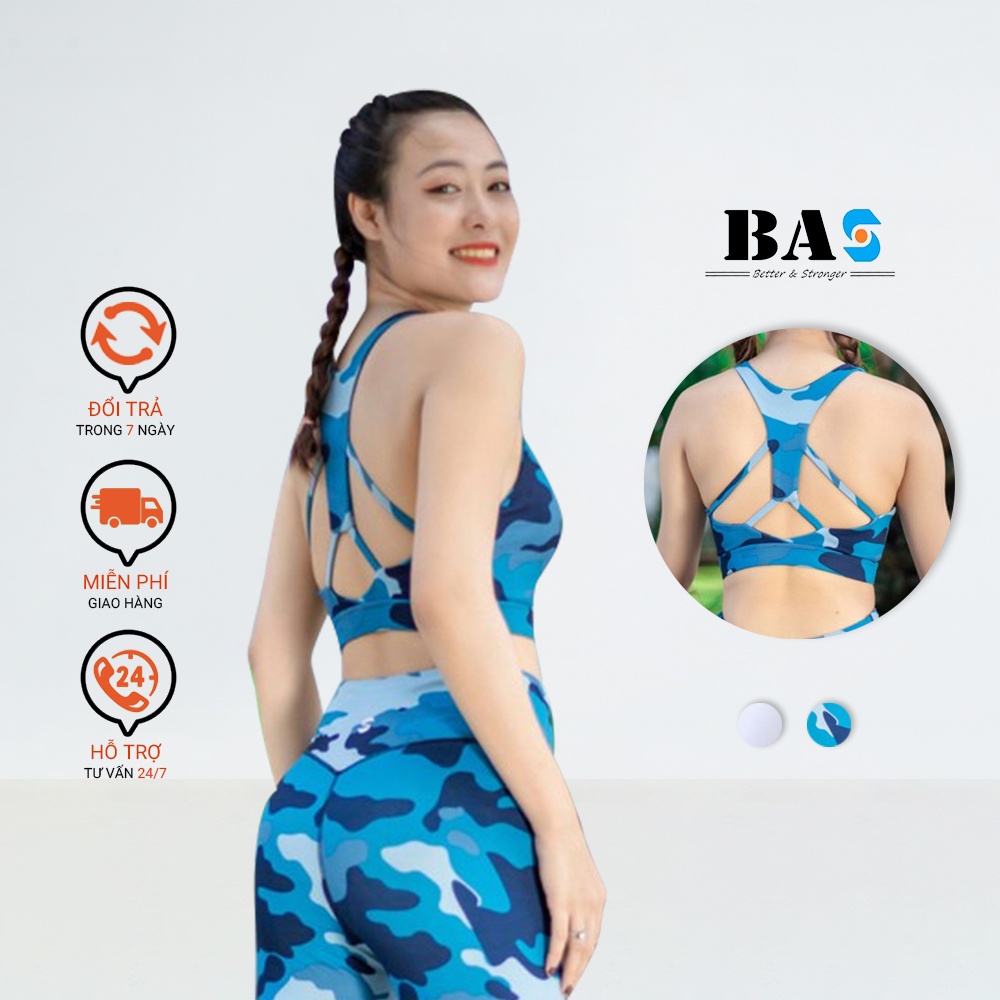 Áo bra nữ tập gym yoga aerobic BAS kiểu dáng croptop thể thao năng động
