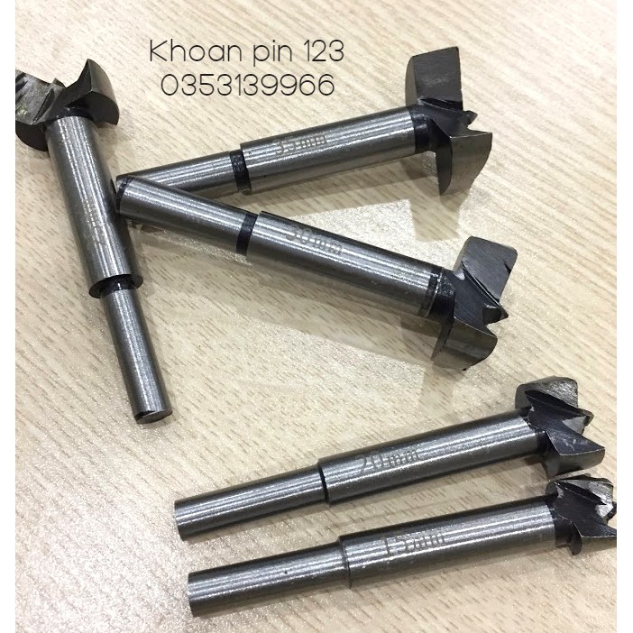 Bộ 5 mũi khoan khoét lỗ trên gỗ, nhựa 2 cạnh size 15-35mm cao cấp