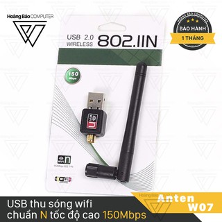 USB thu sóng Wifi chuẩn N tốc độ cao 150Mbps VSP Anten W07 - Chính hãng
