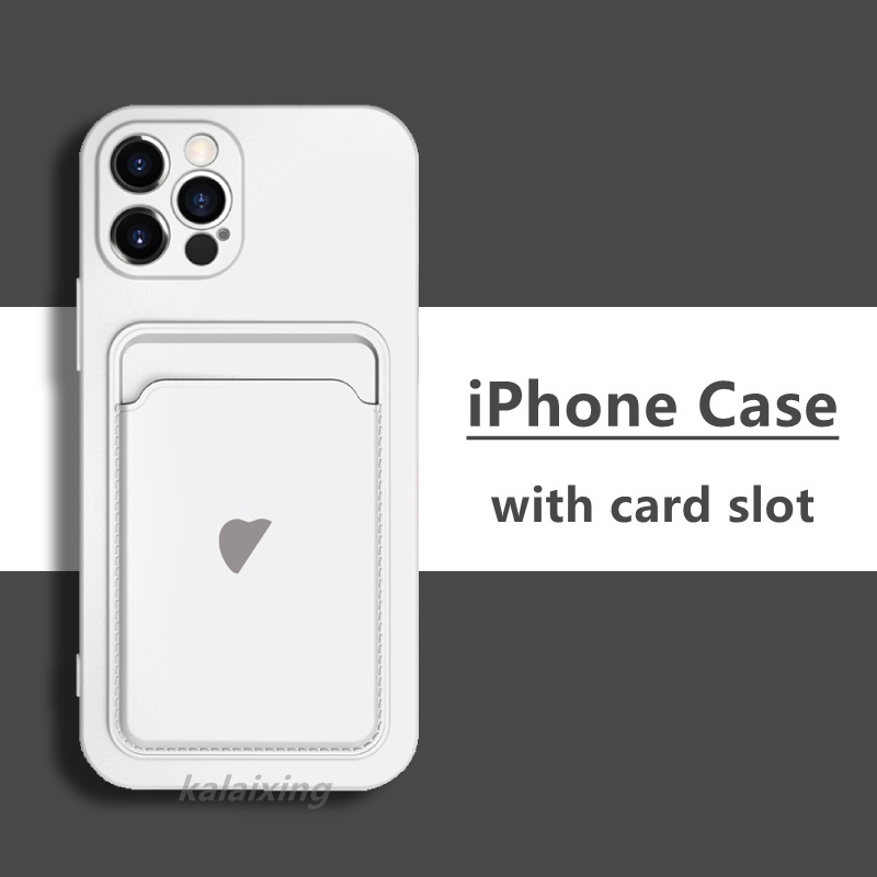 Ốp Điện Thoại Silicon Cao Su Có Ngăn Đựng Thẻ Cho Iphone 12 Pro Max 11promax