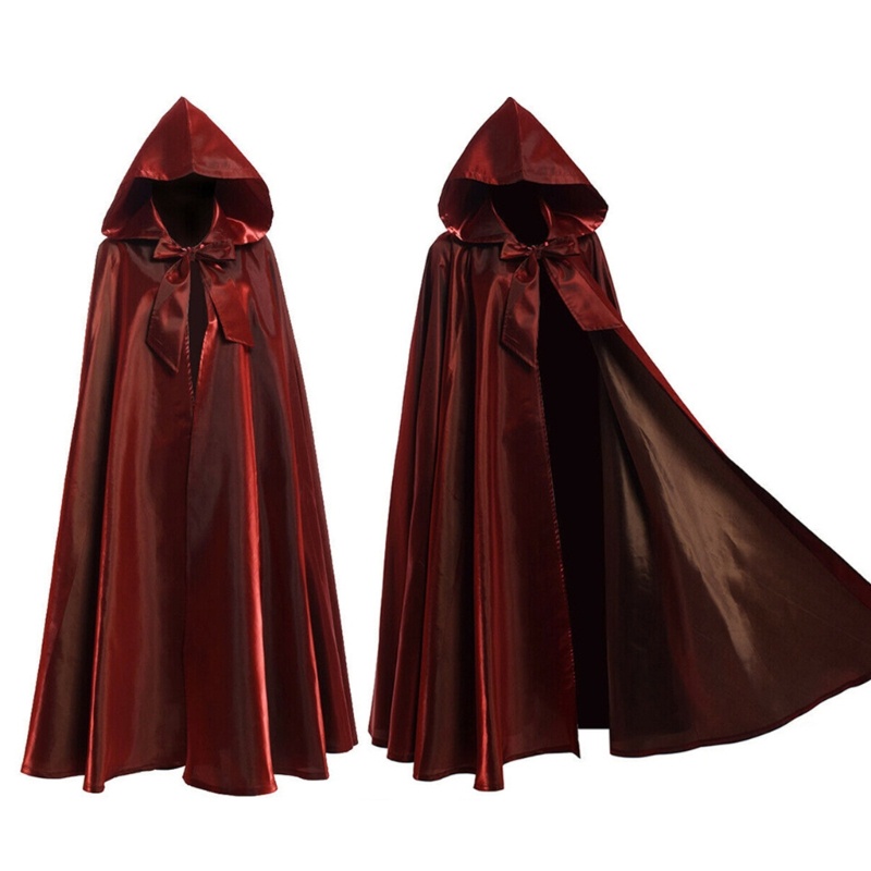 Wmmb Áo Choàng Hóa Trang Halloween / Giáng Sinh Màu Trơn Có Mũ Trùm Cho Nữ