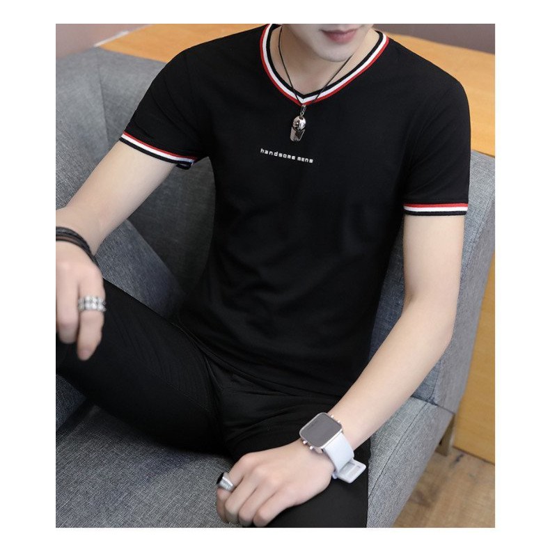 Áo thun nam tay ngắn cổ tim dáng ôm body Mã: S574 | BigBuy360 - bigbuy360.vn