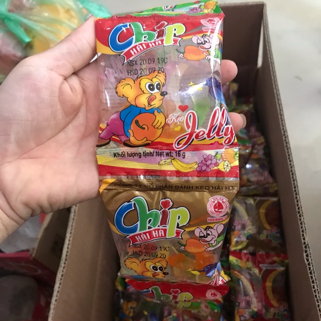 Dây 10 gói kẹo jelly chip hải hà 16g