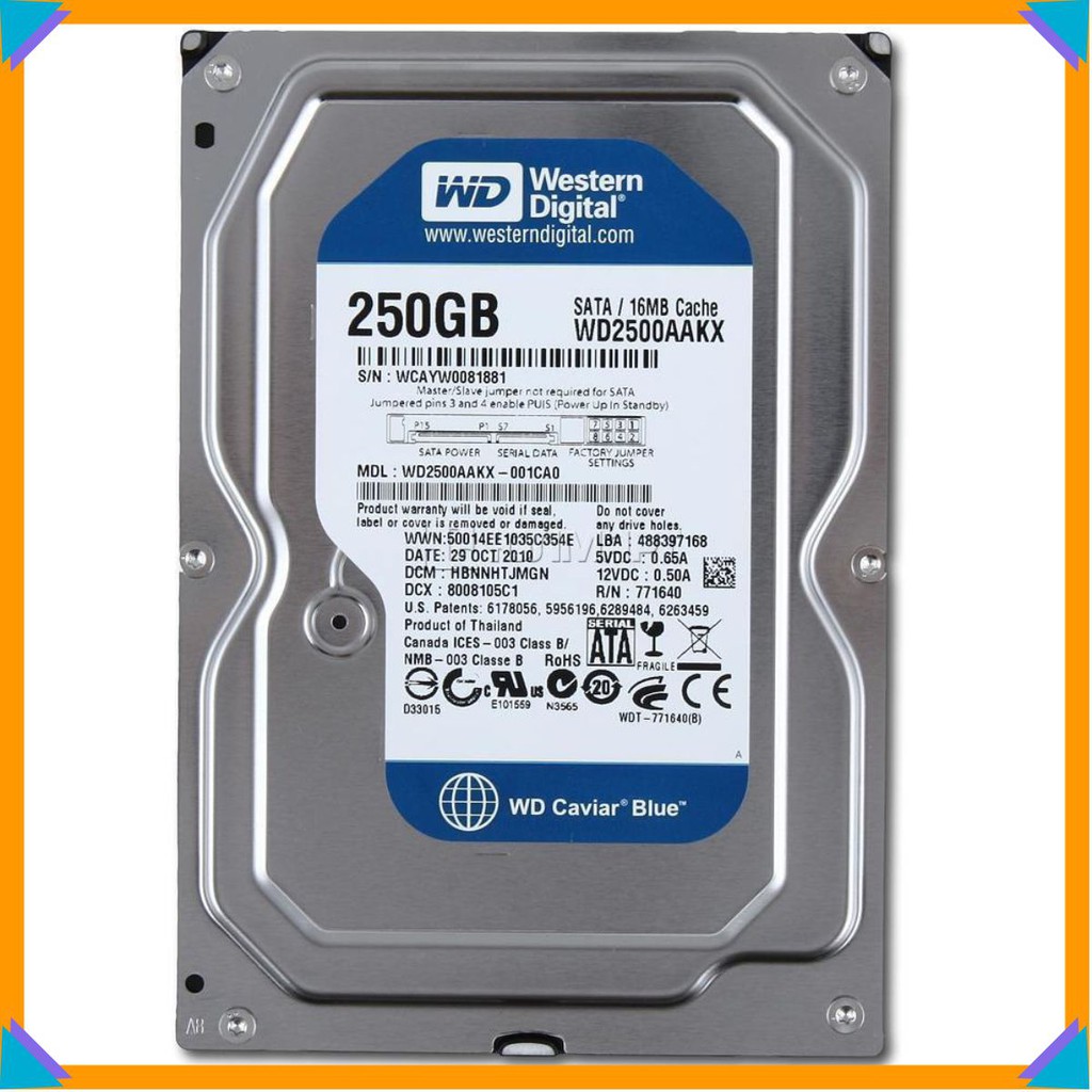 Ổ cứng HDD WD Western 250GB - Bảo Hành 24 Tháng [hana] [Rẻ nhất]