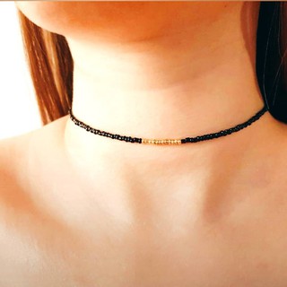 Vòng Cổ Handmade Choker BLACK AND GOLD SEEK hình tự chụp
