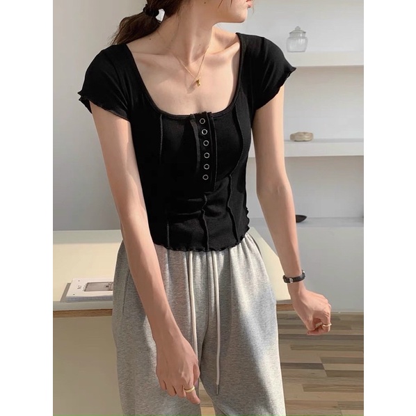 Áo Phông Nữ, Phông Chất Tăm Nhiều Màu co giãn len tăm