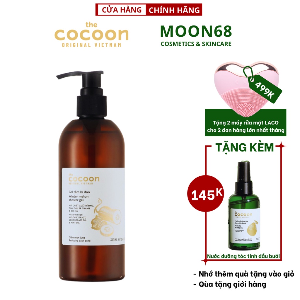 Gel tắm bí đao Cocoon 300ml (winter melon shower gel) - Mỹ phẩm thuần chay Việt Nam