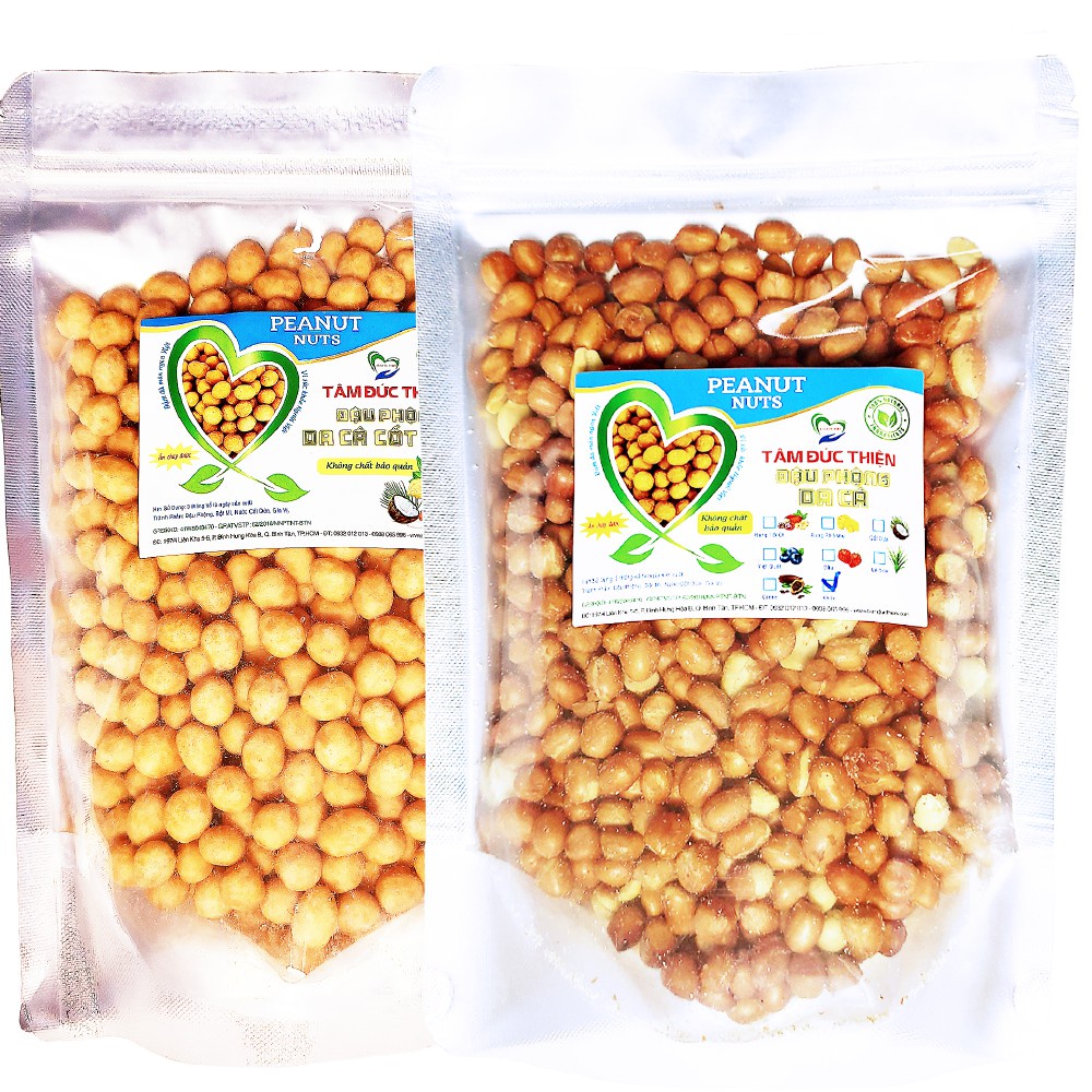 [Mã BMBAU50 giảm 7% đơn 99K] Combo 1KG Đậu Phộng 2 Vị: Da Cá Nước Cốt Dừa + Rang Muối Tâm Đức Thiện (2 x Túi 500GR)