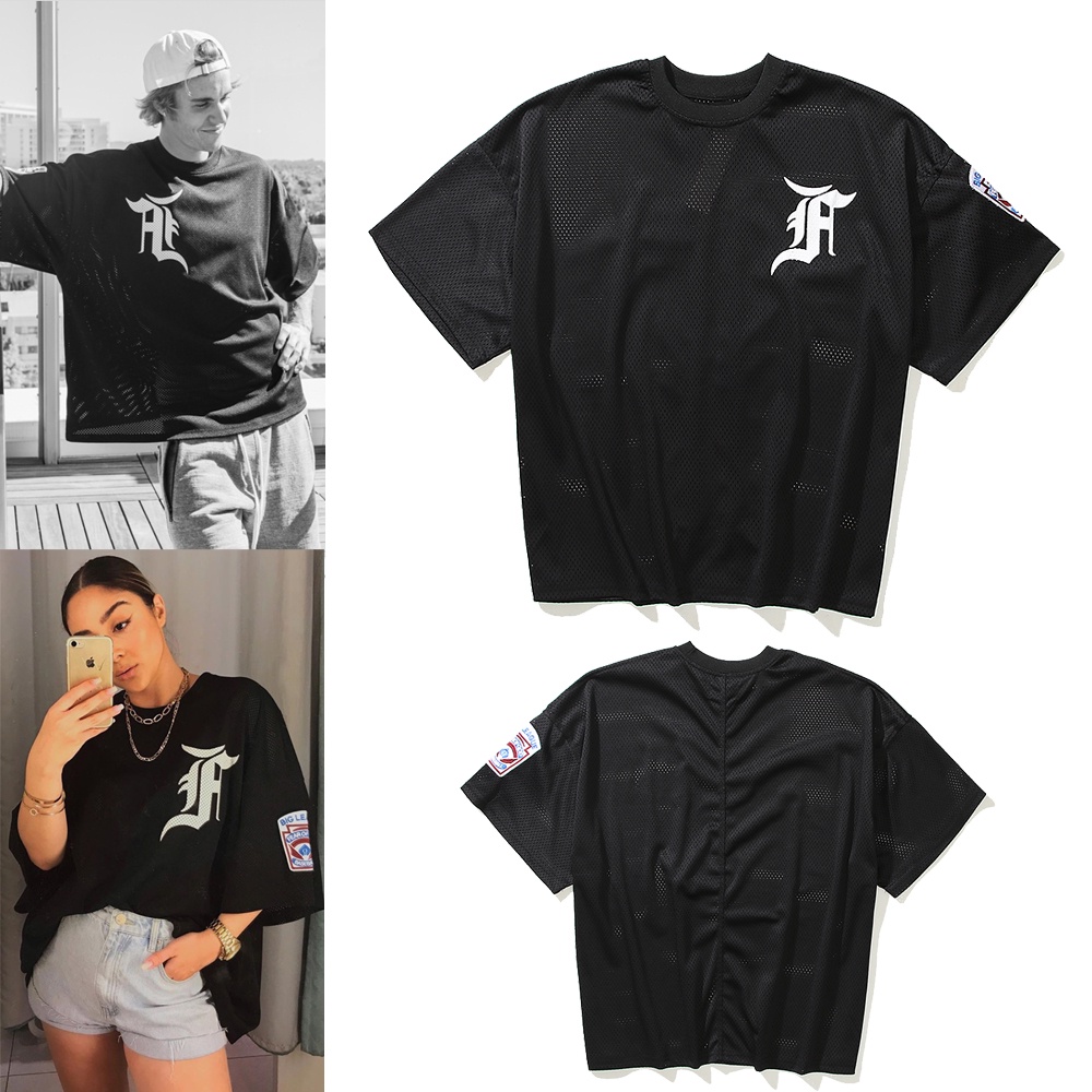 Áo phông Oversize Justin Bieber Cao Cấp, Áo lưới bóng rổ T-Shirt FOG phong cách Streetwear form rộng