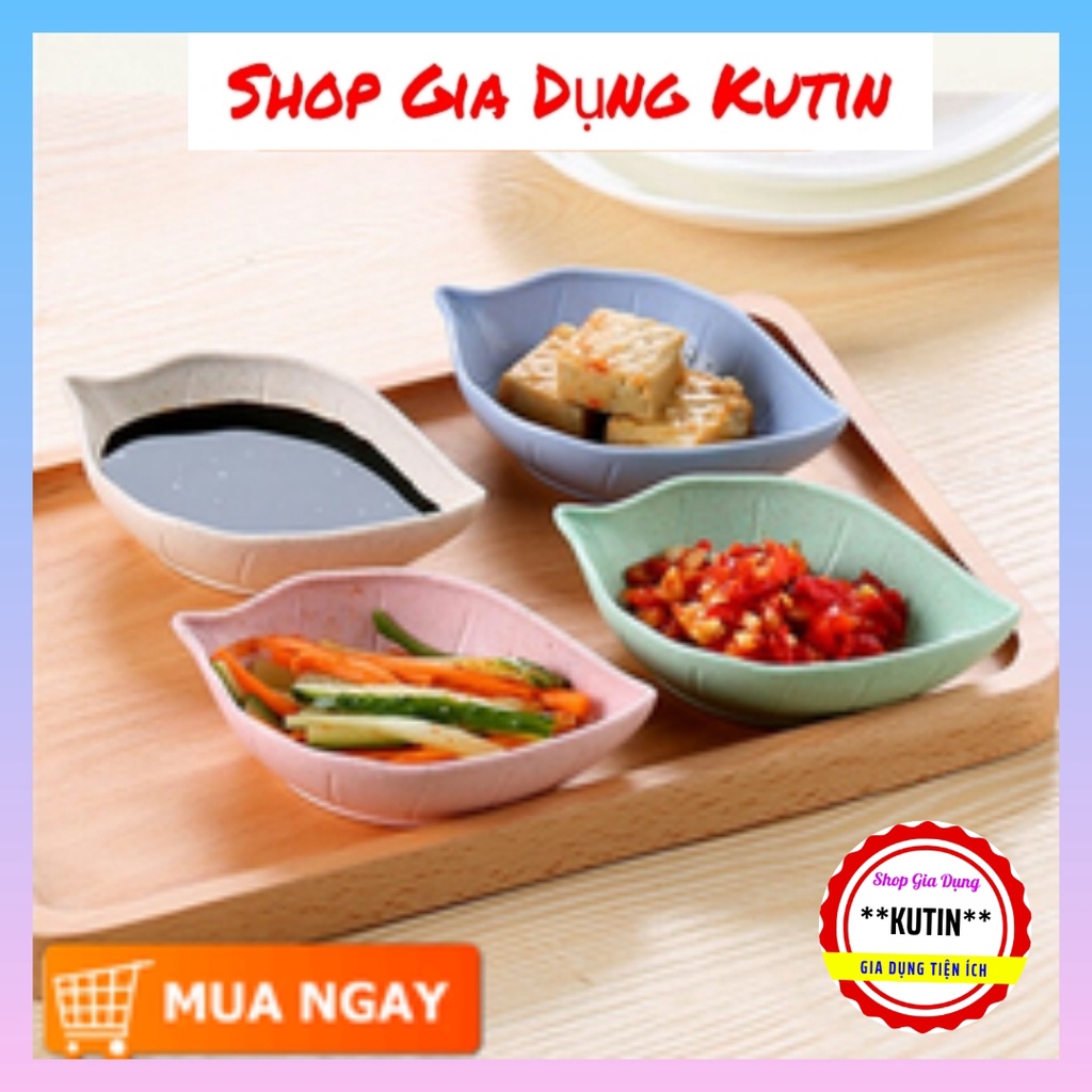 Bát Ăn Dặm Lúa Mạch Ấm Gift & Decor Hình Lá Mini 50ml FreeBPA, Chén Đựng Nước Chấm Phương Pháp Tập Ăn Kiểu Nhật Bản