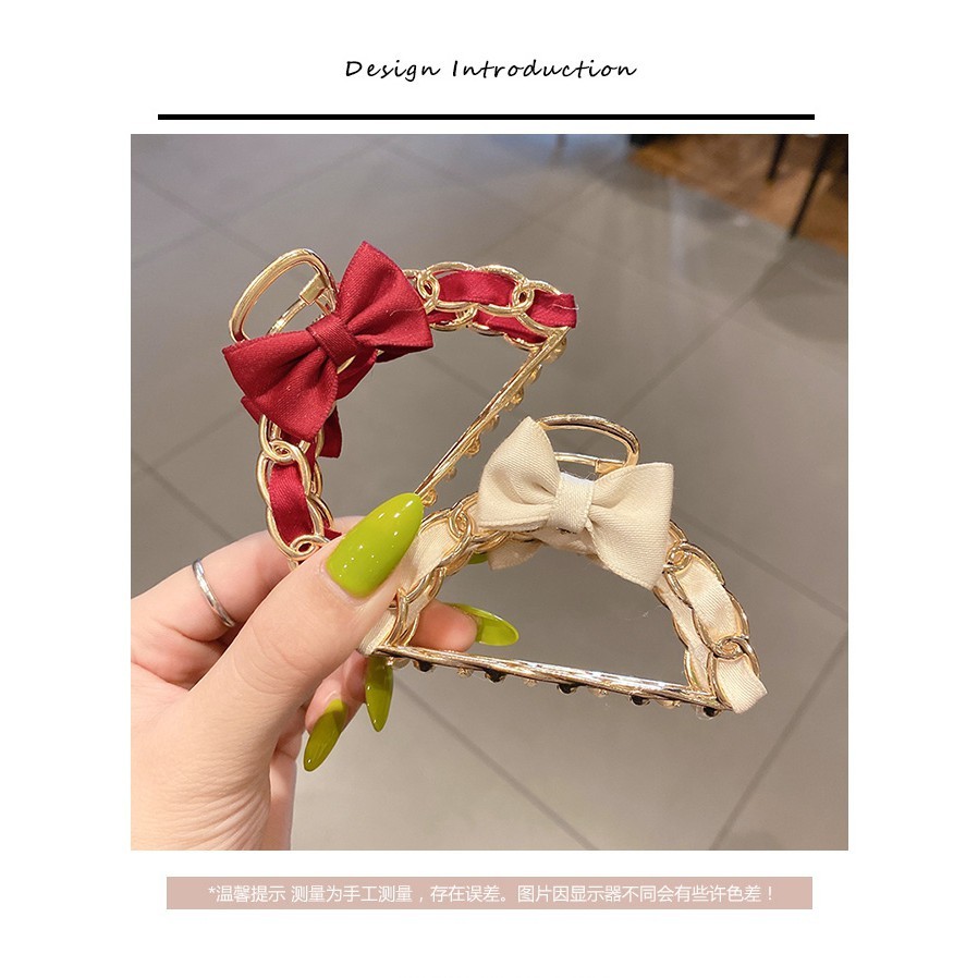 Kẹp Tóc Nữ ❤️FREESHIP❤️ Kẹp tóc bán nguyệt kim loại phối nơ điệu đà theo phong cách Hàn Quốc mã L21-B
