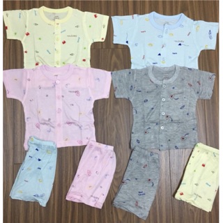 Nou Baby Cộc Tay Cài Khuy Thẳng In Hình Cho Bé Trai Và Bé Gái 2-12kg