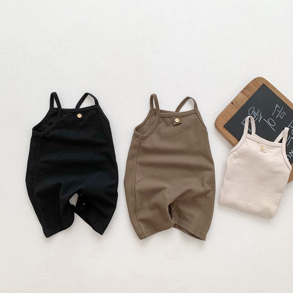 Bộ Áo Liền Quần Cotton Không Tay Cao Cấp Cho Bé Sơ Sinh