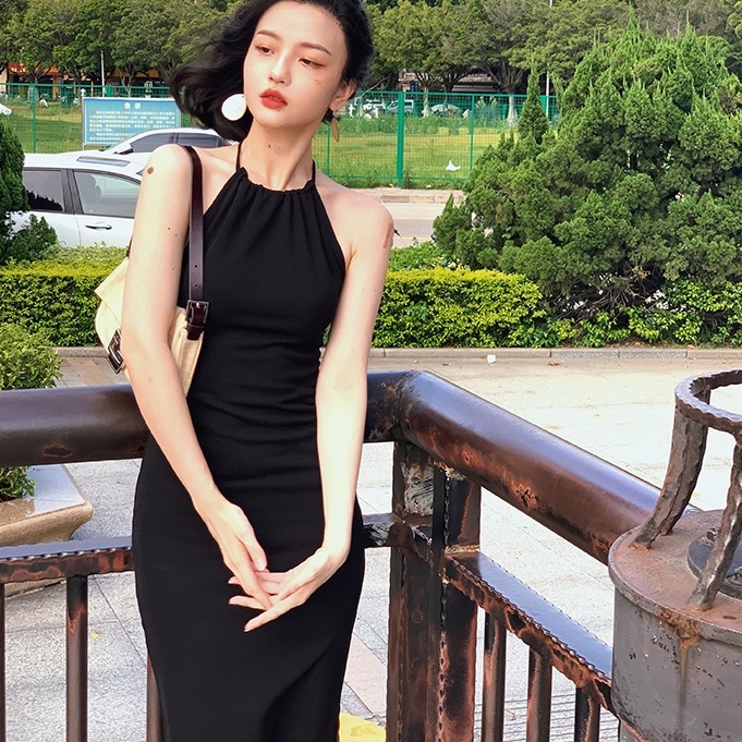 [MURIOKI] Đầm Hai Dây Ôm Dáng Hở Lưng Quyến Rũ Dành Cho Nữ