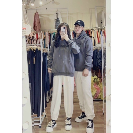 Áo hoodies, nam nữ in chữ Essentials nỉ bông dày có mũ form rộng unisex kiểu ulzzang jacket Sweater | BigBuy360 - bigbuy360.vn