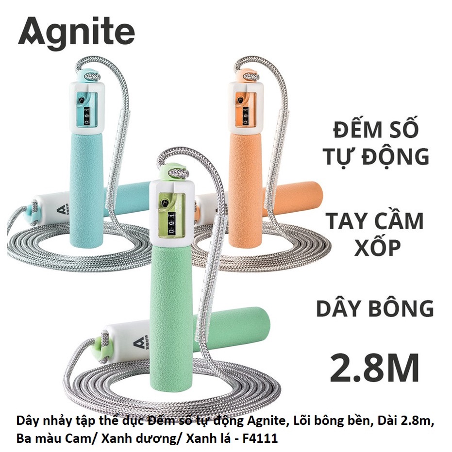 Dây nhảy đếm số tự động Deli Agnite tập thể dục 2.8m - Lõi bông bền - F4111- vpp Quế Anh