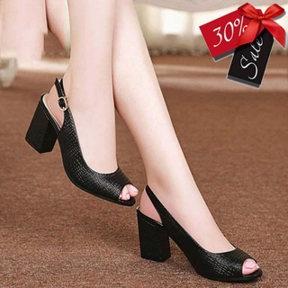 Giày cao gót 6cm hở mũi quai hậu LH070 size 34 đến 43