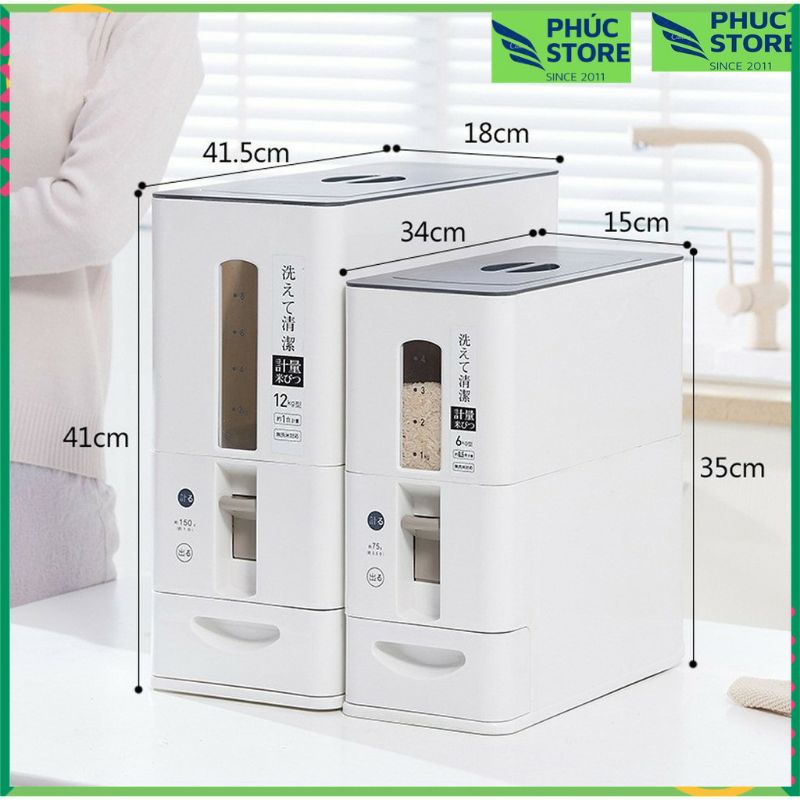 Thùng gạo thông minh NHẬT BẢN loại 12kg
