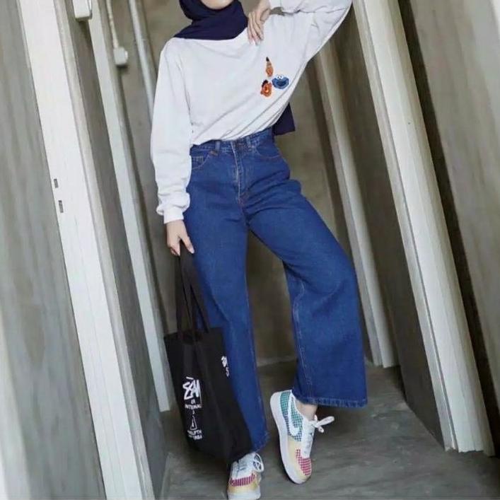 Quần Culottes JEANS JUMBO BIG SIZE 31-38 lưng cao 0r - NIZM