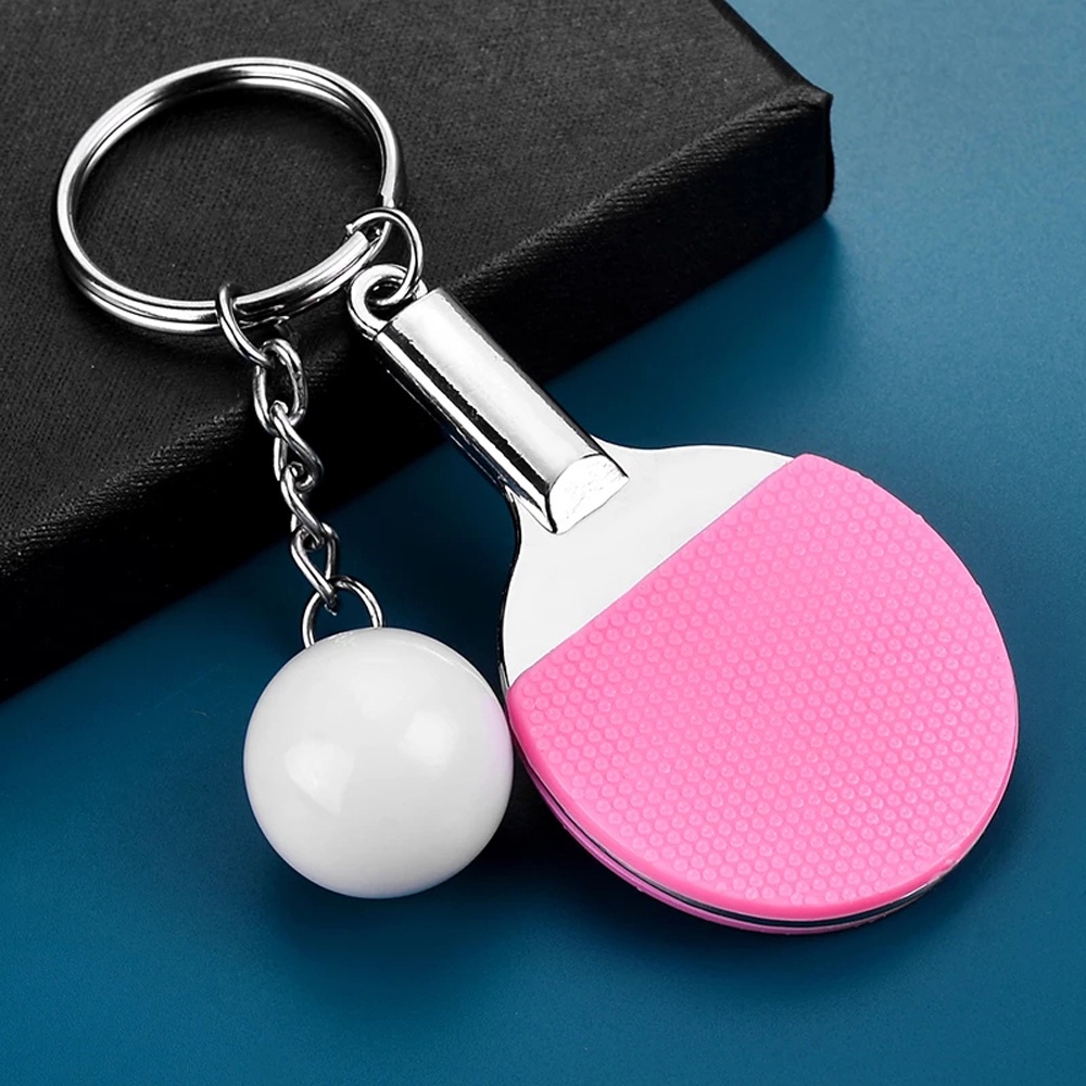 Móc khóa hình quả bóng bàn mini 7 màu sắc tùy chọn